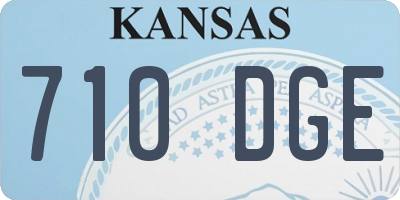 KS license plate 710DGE