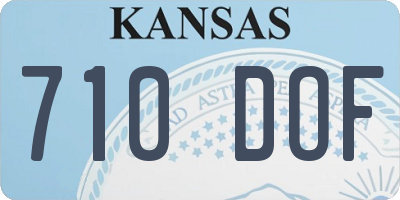 KS license plate 710DOF