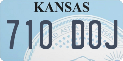 KS license plate 710DOJ