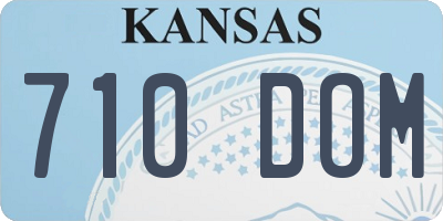 KS license plate 710DOM