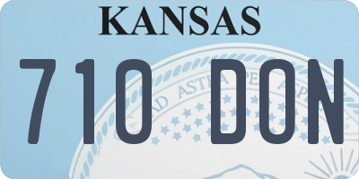 KS license plate 710DON