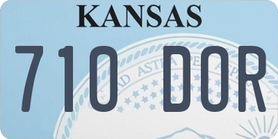 KS license plate 710DOR
