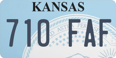 KS license plate 710FAF