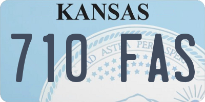 KS license plate 710FAS