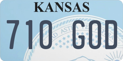 KS license plate 710GOD