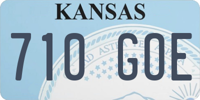 KS license plate 710GOE