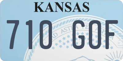 KS license plate 710GOF