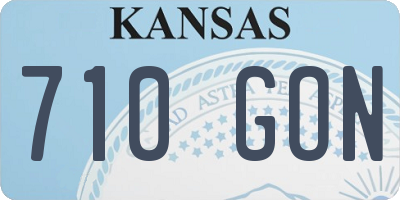 KS license plate 710GON