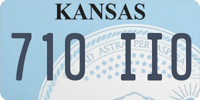 KS license plate 710IIO