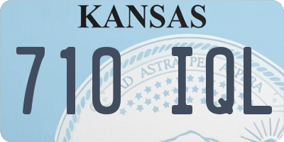 KS license plate 710IQL