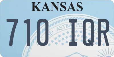 KS license plate 710IQR