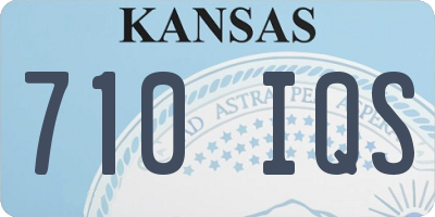 KS license plate 710IQS