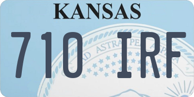KS license plate 710IRF