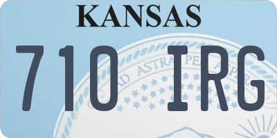 KS license plate 710IRG