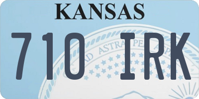 KS license plate 710IRK