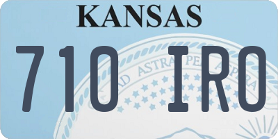 KS license plate 710IRO