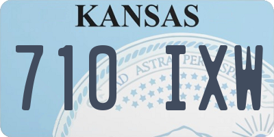 KS license plate 710IXW