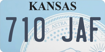 KS license plate 710JAF