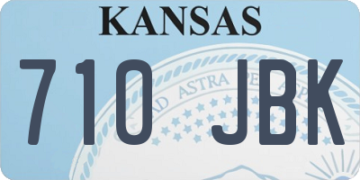 KS license plate 710JBK