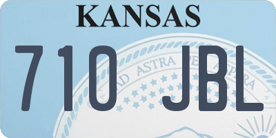 KS license plate 710JBL