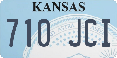 KS license plate 710JCI