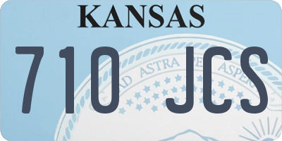 KS license plate 710JCS
