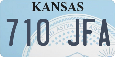 KS license plate 710JFA