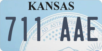 KS license plate 711AAE