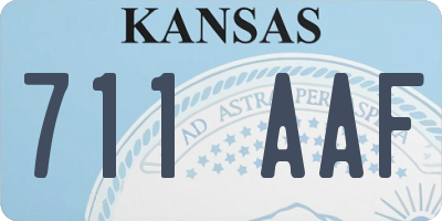 KS license plate 711AAF