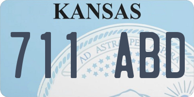 KS license plate 711ABD