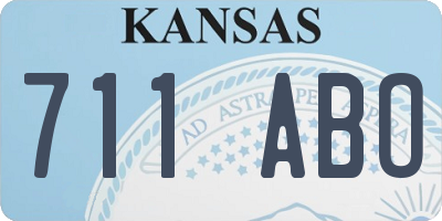 KS license plate 711ABO