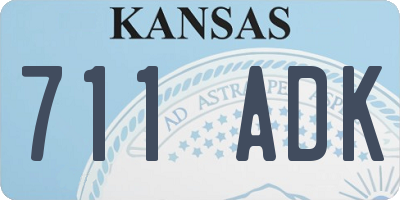 KS license plate 711ADK