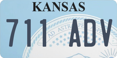 KS license plate 711ADV