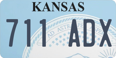 KS license plate 711ADX