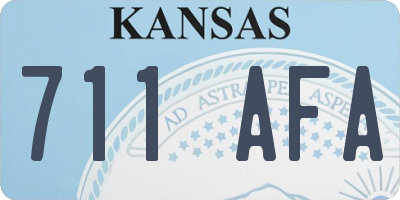 KS license plate 711AFA