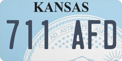 KS license plate 711AFD