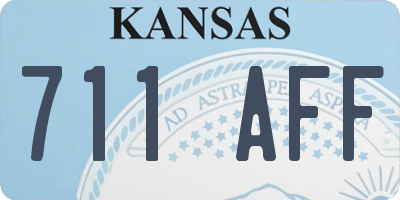 KS license plate 711AFF