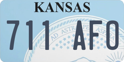 KS license plate 711AFO