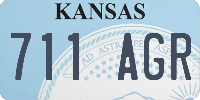 KS license plate 711AGR