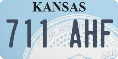 KS license plate 711AHF