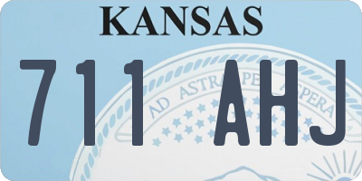 KS license plate 711AHJ