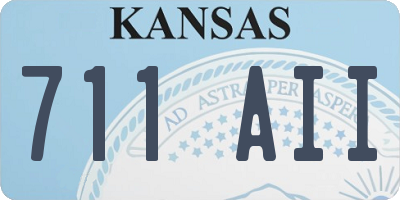 KS license plate 711AII