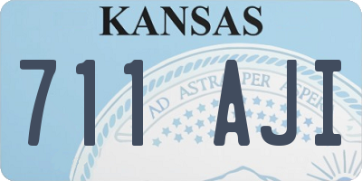 KS license plate 711AJI