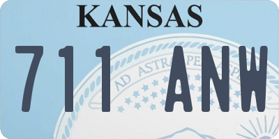 KS license plate 711ANW