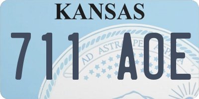 KS license plate 711AOE