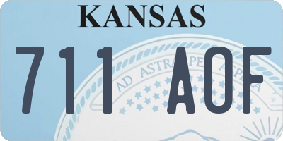 KS license plate 711AOF