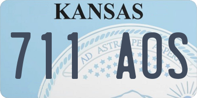 KS license plate 711AOS