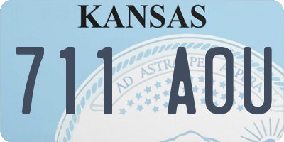 KS license plate 711AOU