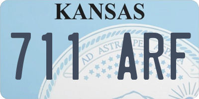 KS license plate 711ARF