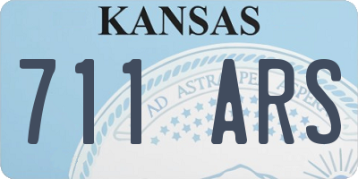 KS license plate 711ARS